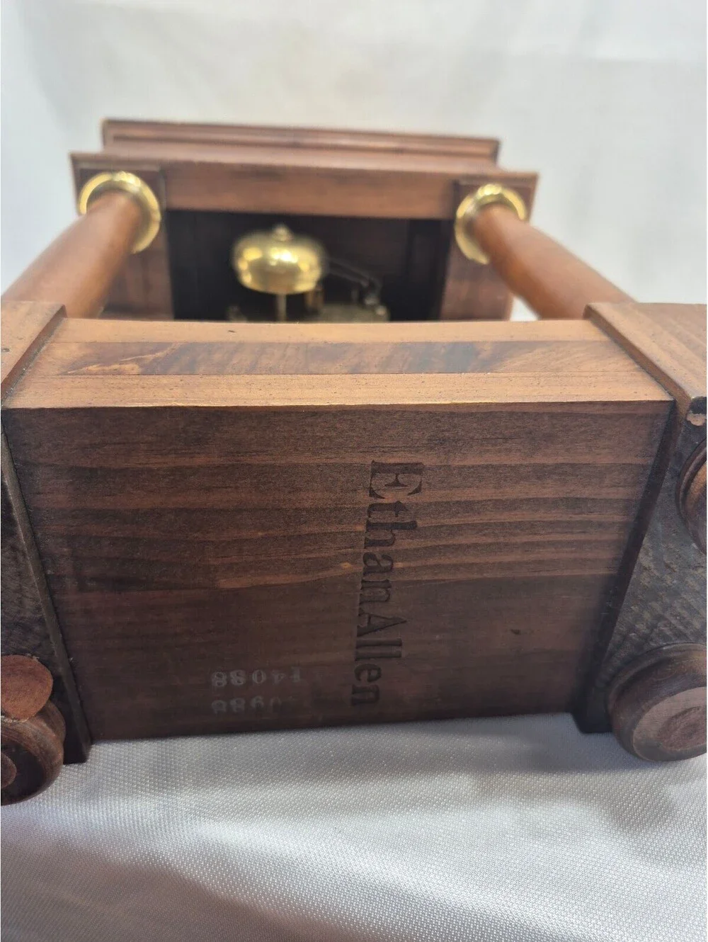 Vintage Ethan Allen wood manual clock
